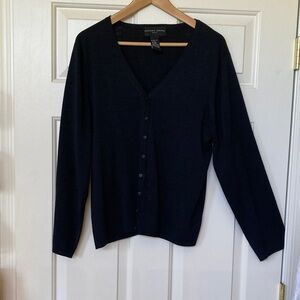 August Silk Knits Classic Black Cardigan